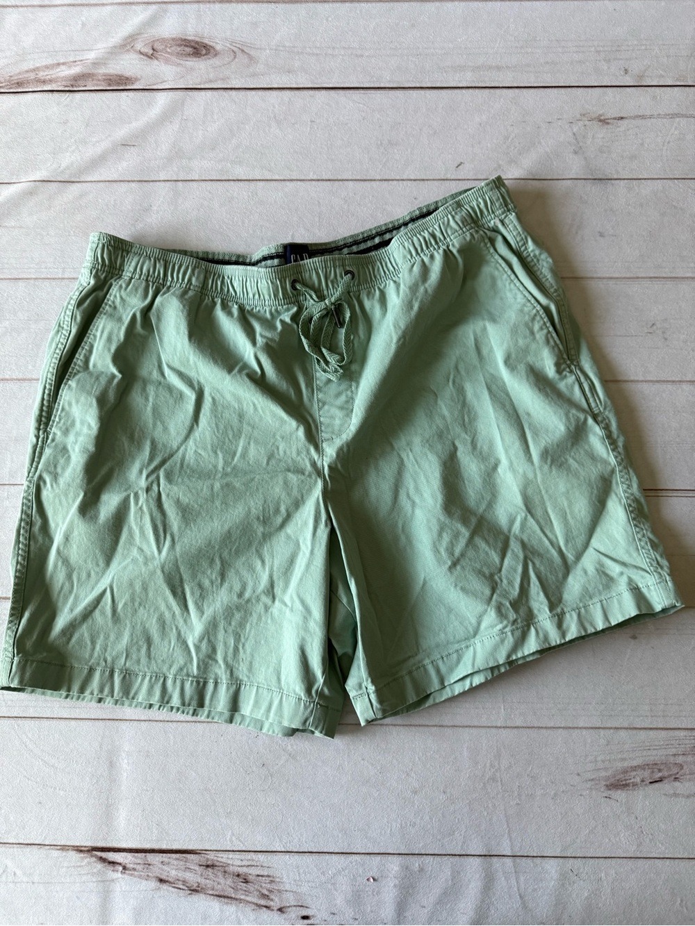 GAP Men’s Pull-On Chino Shorts Elastic Waist Stretch Cotton Mint Green Size XXL